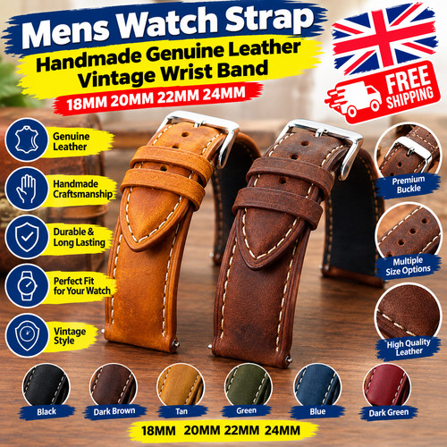Mens watch strap handmade - mens,