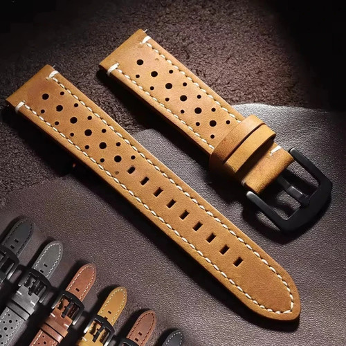 Vintage racing leather watch - vintage,