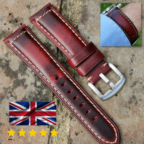 Handmade padded leather watch - handmade,