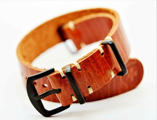 Genuine leather military watch - genuine,