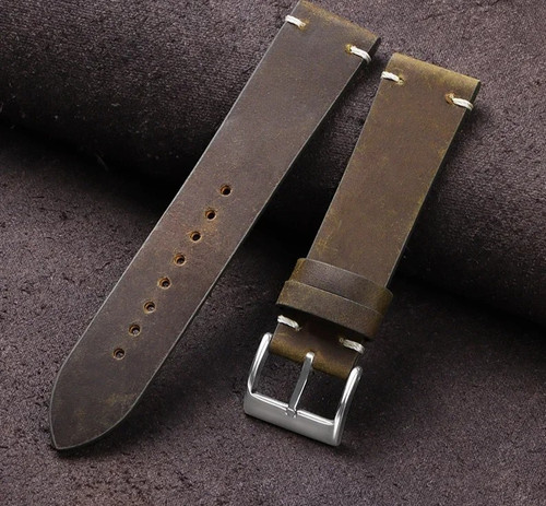 Vintage leather watch - leather, strap
