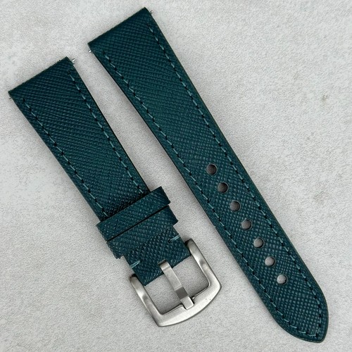 Dark teal saffiano - dark, leather