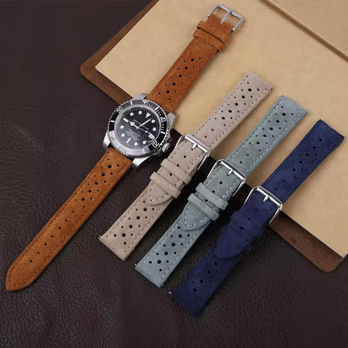Vintage suede leather watch - vintage,