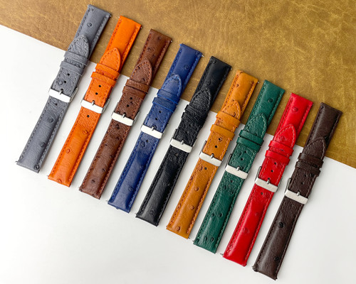 Ostrich leather watch - ostrich,