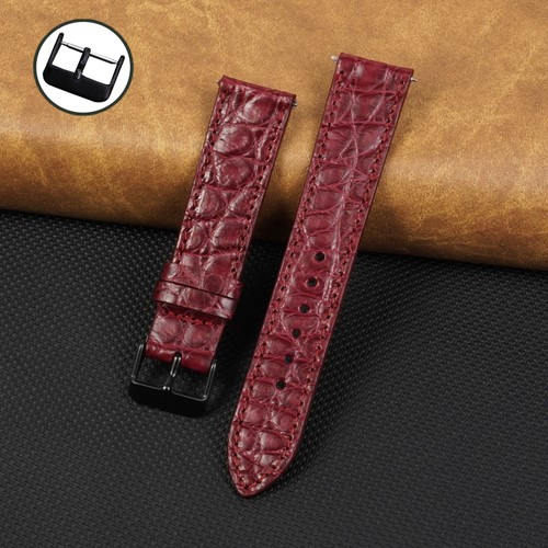 Flat burgundy leather - leather, watch